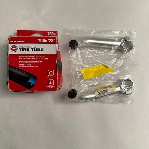 Other - Mountain Bike Bar Ends Aluminum & Schwinn 700c 28" Self-Sealing Tire Tube New